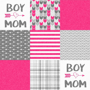 Pink Boy Mom - Wholecloth Cheater Quilt 
