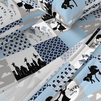 Practically Perfect - Navy/Blue - Wholecloth Cheater Quilt