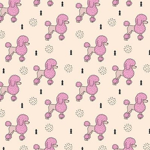 Super cute poodle dog puppy geometric colorful pastel scandinavian style kids pink sand SMALL