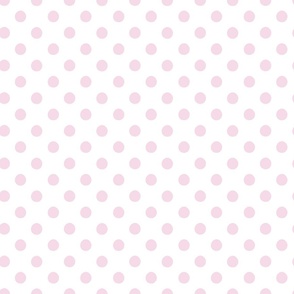 polka dots/light pink on pure white
