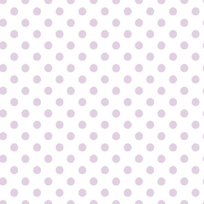 polka dots/lavender on white