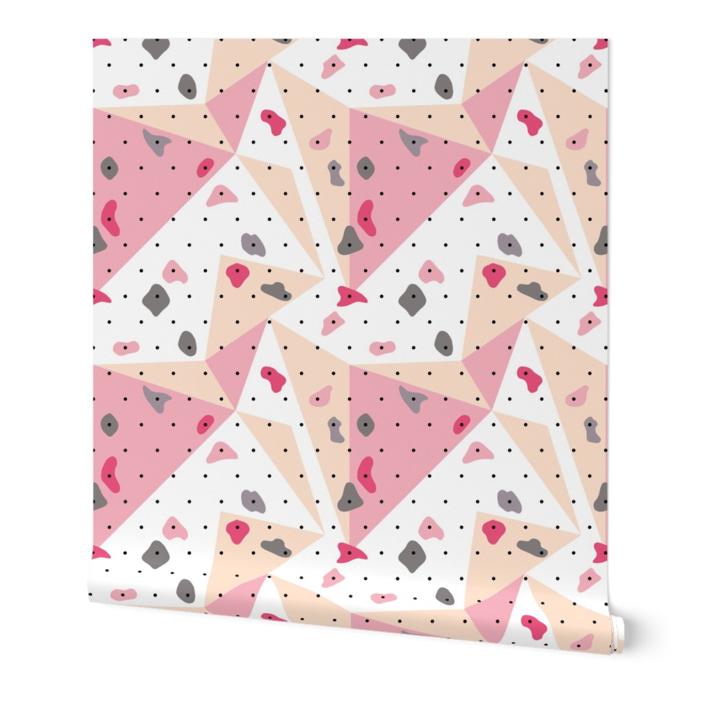 Climbing boulders bouldering gym abstract geometric grips patterns pink peach
