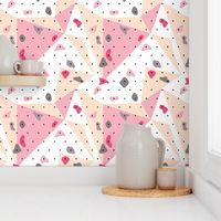 Climbing boulders bouldering gym abstract geometric grips patterns pink peach