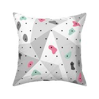 Climbing boulders bouldering gym abstract geometric grips patterns pink mint LARGE
