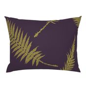 Jumbo scale gold ferns on aubergine