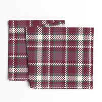 Retro horizontal MCM burgundy tartan