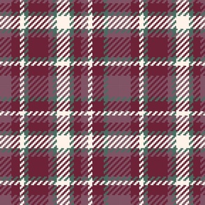 Retro horizontal MCM burgundy tartan