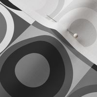 Mid-century modern retro circles black white Wallpaper