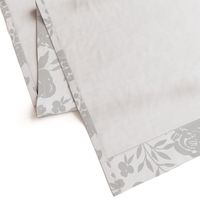 Large Scale "Heavenly" Gray Floral on White