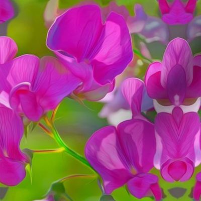 Sweet Pea Flower mirrored