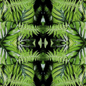 Emerald Forest Leaves & Ferns Pattern