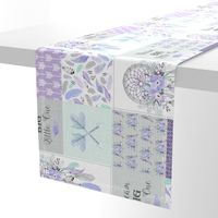 Dream Big Dream Catchers Patchwork Quilt Top – Wholecloth for Girls Purple Lavender Grey Feathers Nursery Blanket Baby Bedding - ROTATED