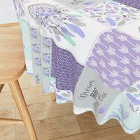 Dream Big Dream Catchers Patchwork Quilt Top – Wholecloth for Girls Purple Lavender Grey Feathers Nursery Blanket Baby Bedding - ROTATED