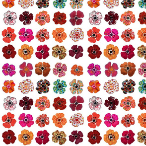 Appliqué Poppies in rows