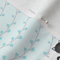 Purrrfect Kitten Patchwork Quilt - Aqua, Lavender & Grey - Purrrfect... just like my mama