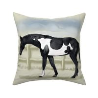 Piebald Pinto Horse for Pillow