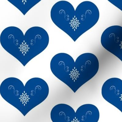 Blue Scandinavian Hearts