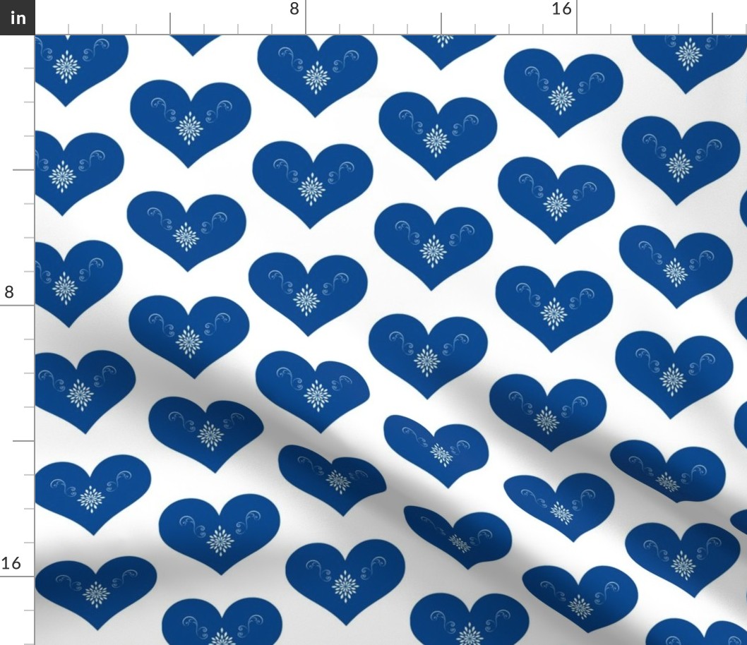 Blue Scandinavian Hearts