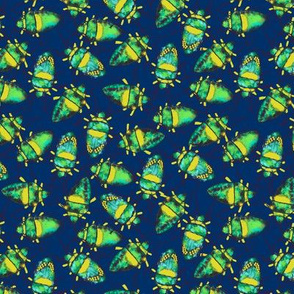 Emerald-Yellow Bugs bunch (navy)