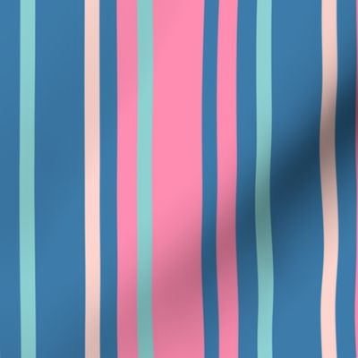 stripes (reflections in the water pink blue)  