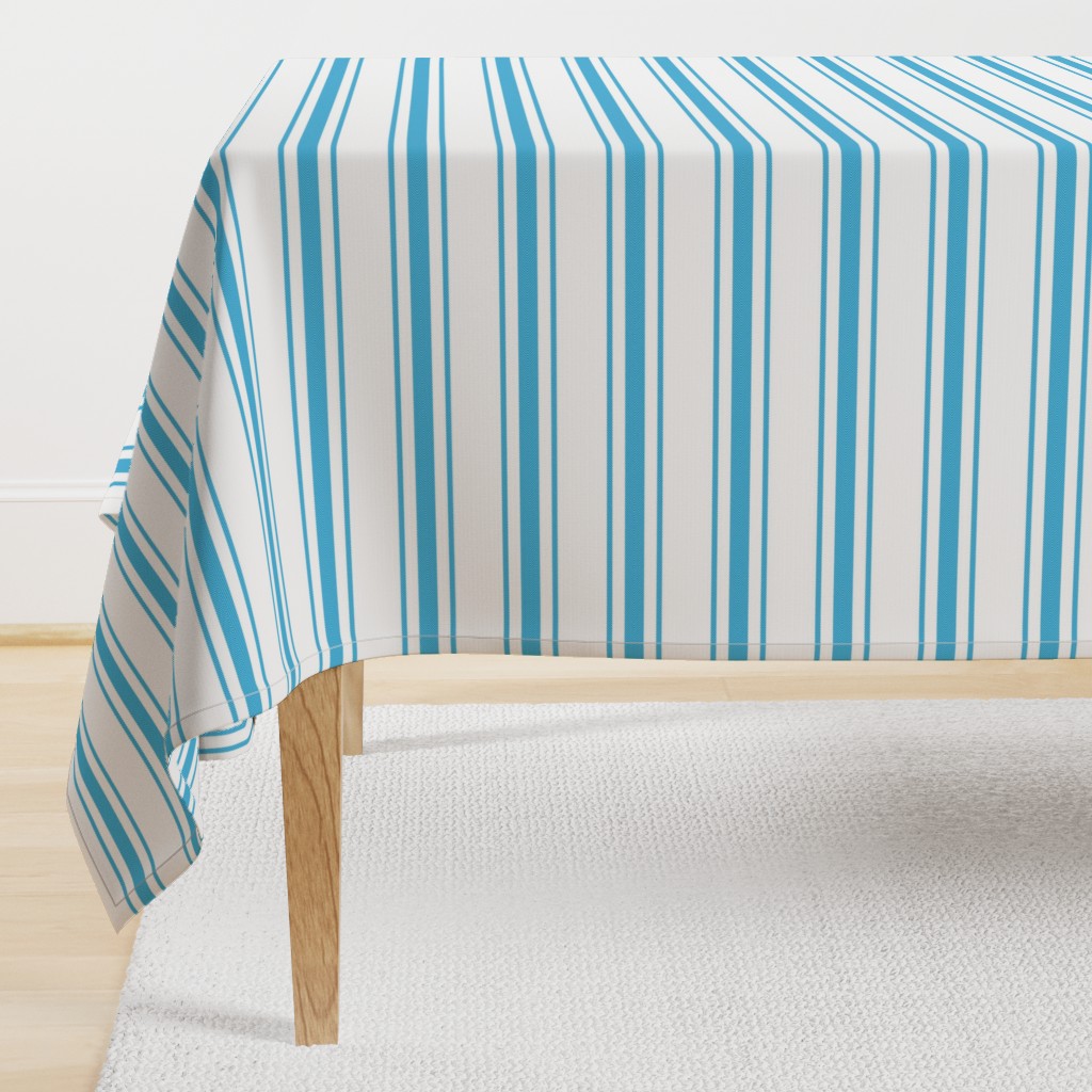 Oktoberfest Bavarian Blue and White Large Mattress Ticking Stripes