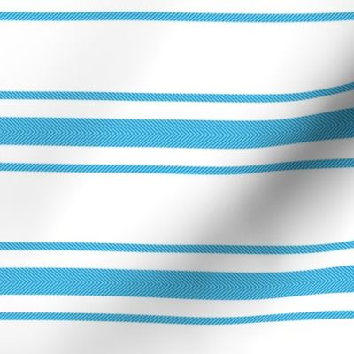 Oktoberfest Bavarian Blue and White Large Mattress Ticking Stripes