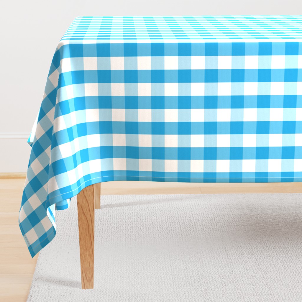 Oktoberfest Bavarian Blue and White Large Gingham Check