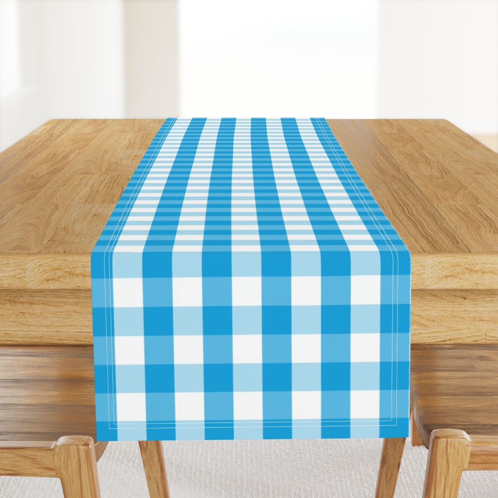 Oktoberfest Bavarian Blue and White Large Gingham Check