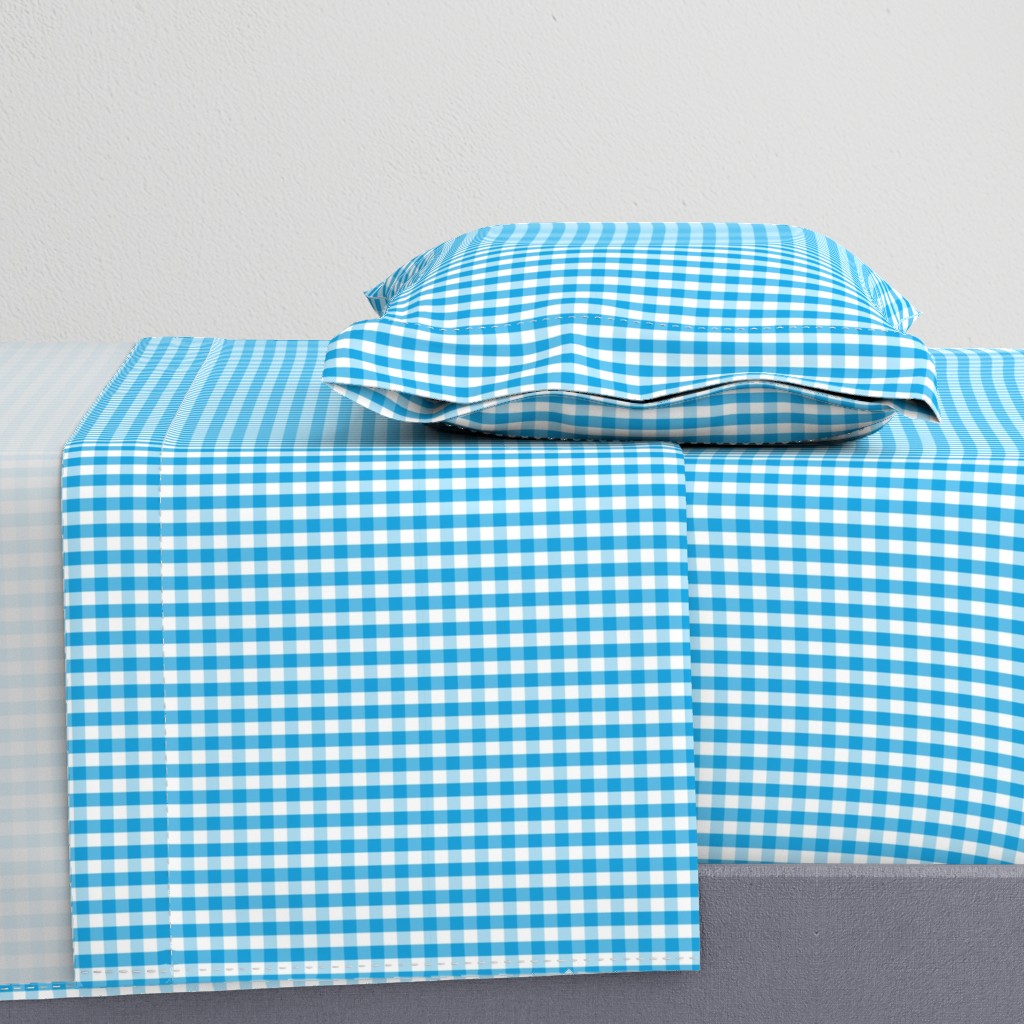 Oktoberfest Bavarian Blue and White Small Gingham Check