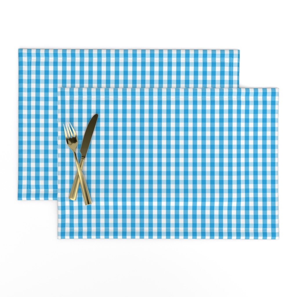 Oktoberfest Bavarian Blue and White Small Gingham Check