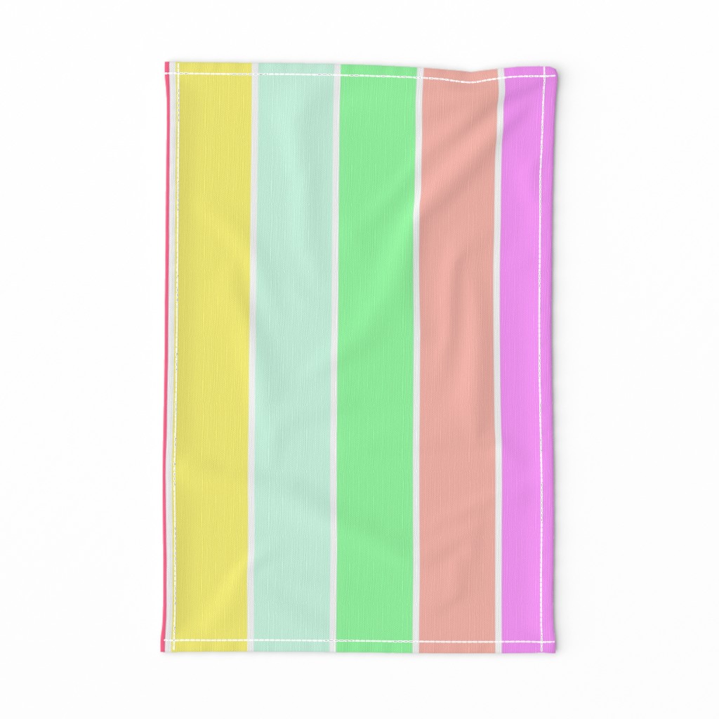 Pastel Rainbow Sorbet Deck Chair Stripes