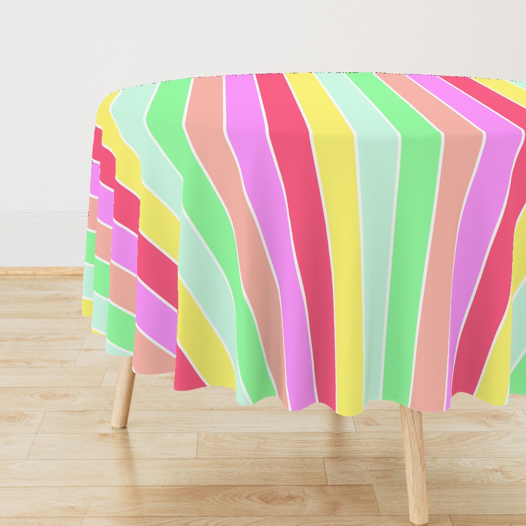Pastel Rainbow Sorbet Deck Chair Stripes