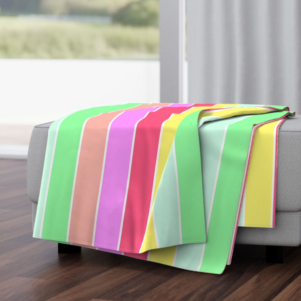 Pastel Rainbow Sorbet Deck Chair Stripes