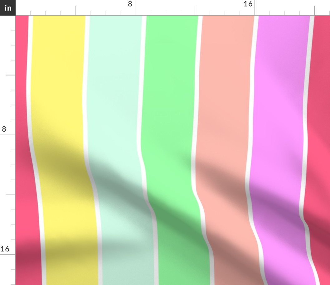 Pastel Rainbow Sorbet Deck Chair Stripes