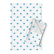 Oktoberfest Bavarian Blue Mini Love Hearts on White 