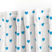 Oktoberfest Bavarian Blue Mini Love Hearts on White 