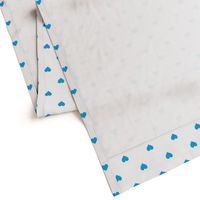 Oktoberfest Bavarian Blue Mini Love Hearts on White 