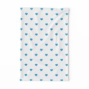 Oktoberfest Bavarian Blue Mini Love Hearts on White 