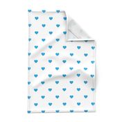 Oktoberfest Bavarian Blue Mini Love Hearts on White 