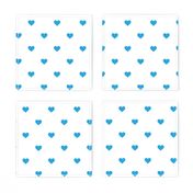 Oktoberfest Bavarian Blue Mini Love Hearts on White 