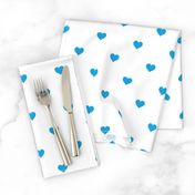 Oktoberfest Bavarian Blue Mini Love Hearts on White 