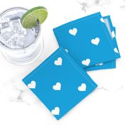 Mini White Love Hearts on Oktoberfest Bavarian Blue