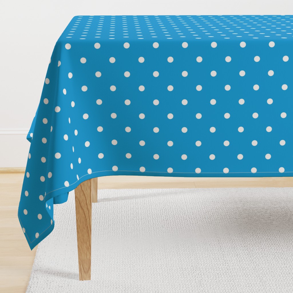 Mini White Polkadots on Oktoberfest Bavarian Blue