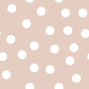 1.5" polka dot scatter - white on blush