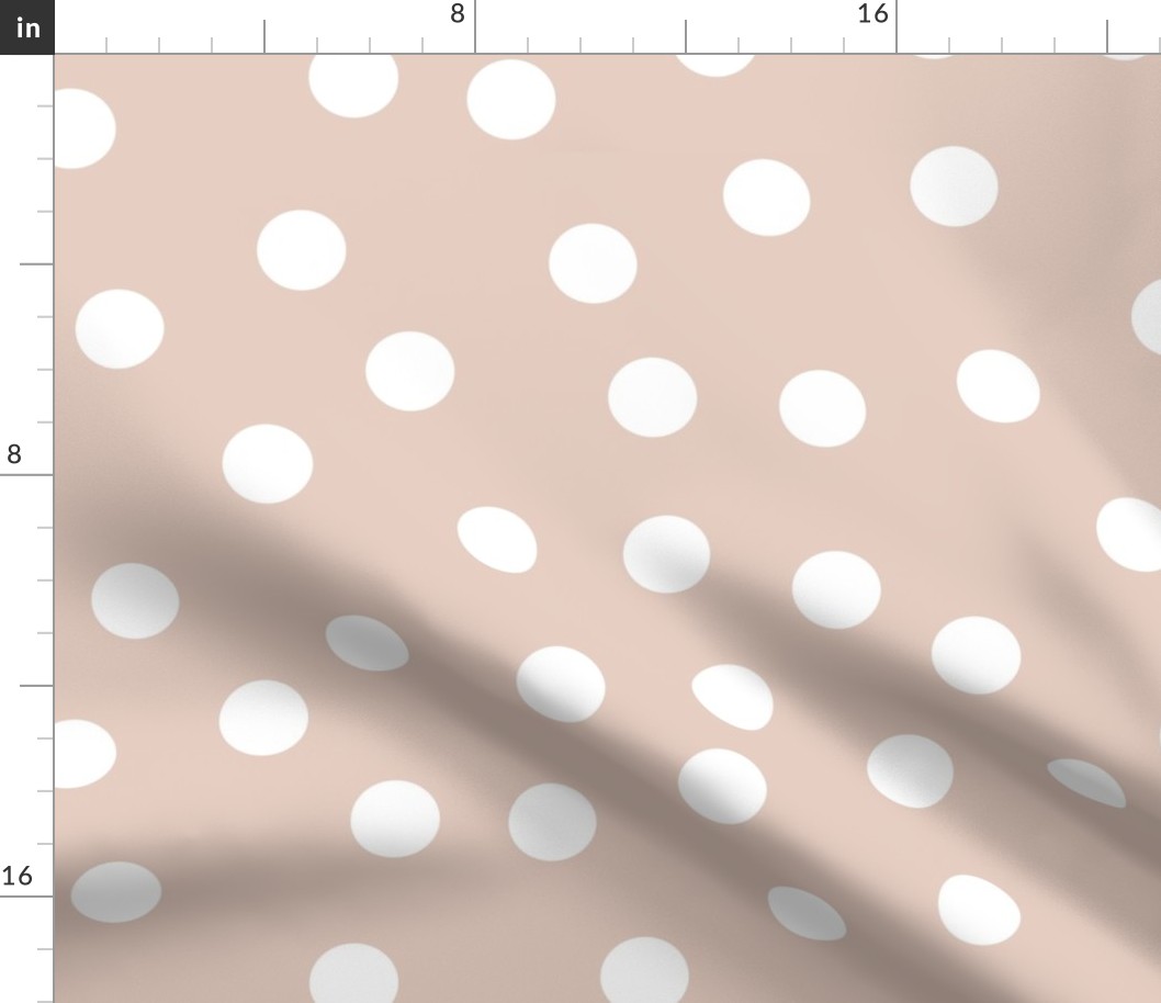 1.5" polka dot scatter - white on blush