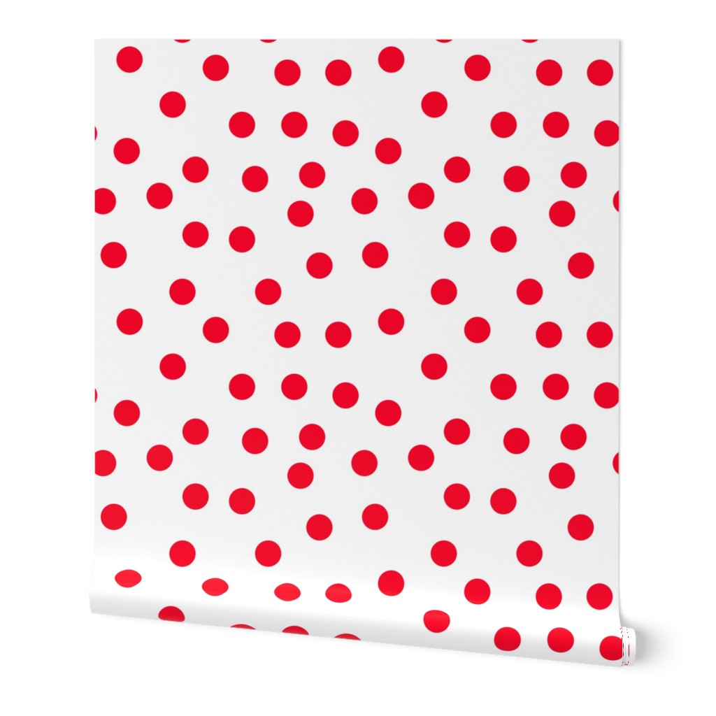 1.5" polka dot scatter - red on white