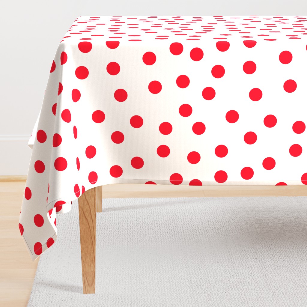 1.5" polka dot scatter - red on white