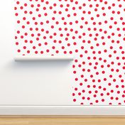 1.5" polka dot scatter - red on white