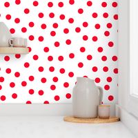 1.5" polka dot scatter - red on white