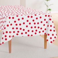 1.5" polka dot scatter - red on white